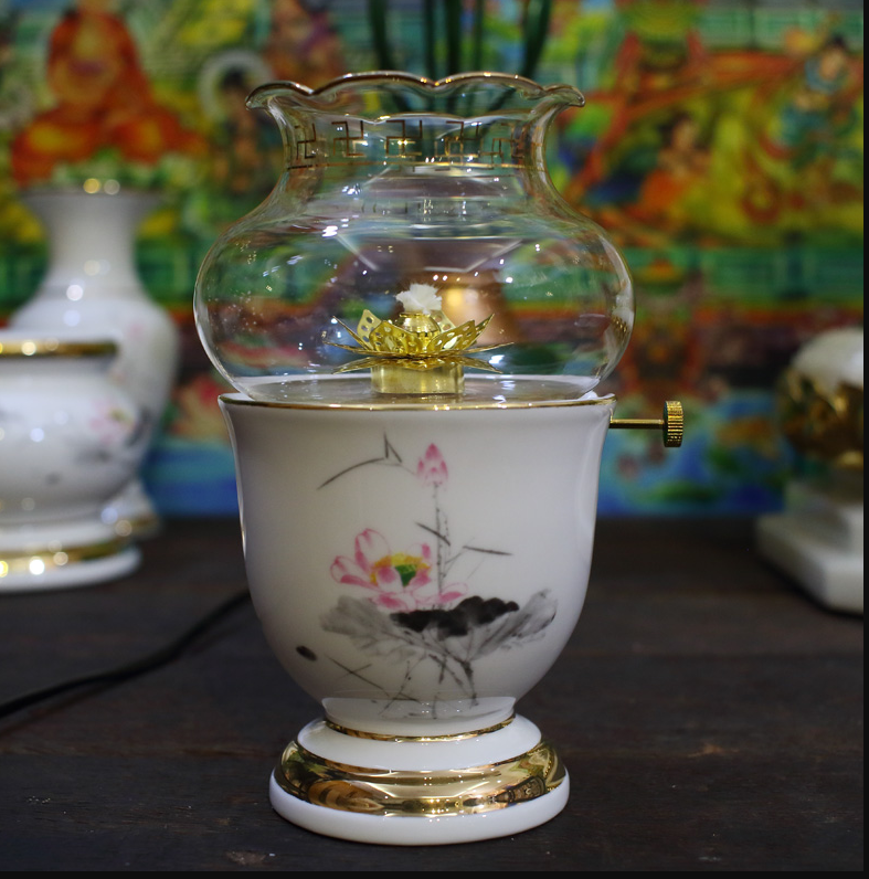 Đèn Đốt Dầu Lưu Ly Khắc Hoa Sen Tâm Chú Bát Nhã Tâm Kinh.png